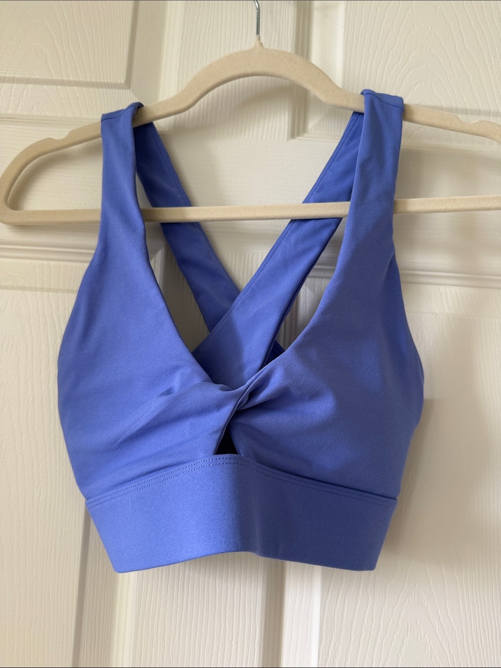 Fabletics Blue Twist-Front Crossback Sports Bra